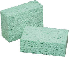 Ability One - 5-3/4" Long x 1-3/4" Wide x 1" Thick Scouring Sponge - Non-Abrasive, Green - Benchmark Tooling