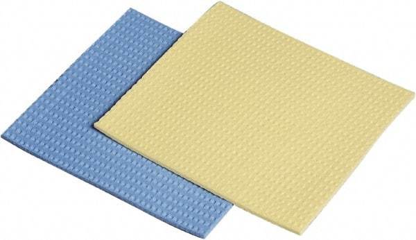 Ability One - 5" Long x 1/2" Wide x 1" Thick Scouring Sponge - Nonabrasive, Blue/Yellow - Benchmark Tooling