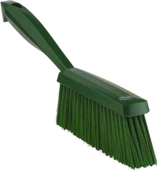 Vikan - 14" OAL, Polyester Staple Set Bench Brush - 2" Bristle Length, 6-3/8" Long Head, Green - Benchmark Tooling