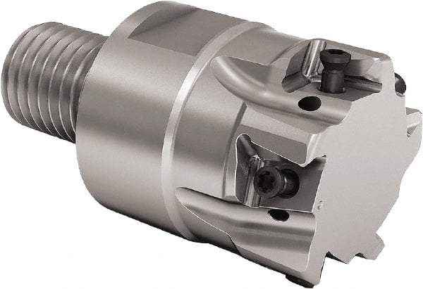 Seco - 32mm Cut Diam, 8mm Max Depth of Cut, 35mm OAL, Indexable Square Shoulder End Mill - LOEX Inserts, M16 Modular Connection, 90° Lead Angle, Through Coolant, Series Square T4-08 - Benchmark Tooling