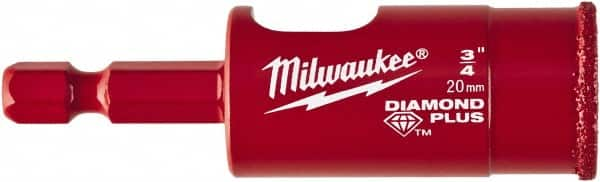 Milwaukee Tool - 3/4" Diam, 1-1/2" Cutting Depth, Hole Saw - Diamond Grit Saw, Continuous Edge - Benchmark Tooling