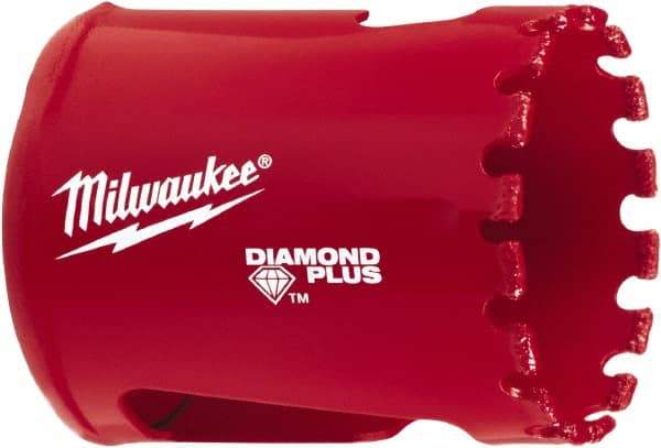 Milwaukee Tool - 1-1/2" Diam, 1-1/2" Cutting Depth, Hole Saw - Diamond Grit Saw, Continuous Edge - Benchmark Tooling