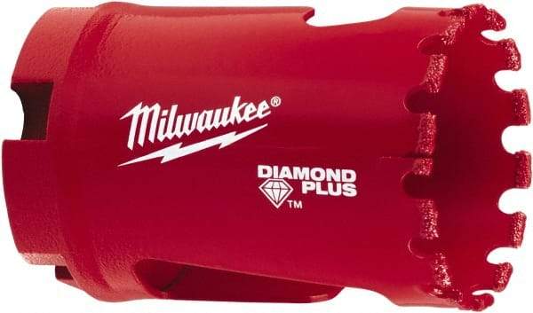 Milwaukee Tool - 1-3/8" Diam, 1-1/2" Cutting Depth, Hole Saw - Diamond Grit Saw, Continuous Edge - Benchmark Tooling