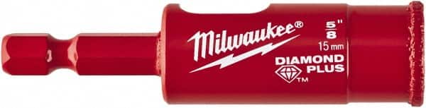 Milwaukee Tool - 5/8" Diam, 1-1/2" Cutting Depth, Hole Saw - Diamond Grit Saw, Continuous Edge - Benchmark Tooling
