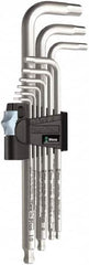 Wera - 9 Piece L-Key Hex Key Set - Hex Range 1.5 to 10mm, Stainless Steel - Benchmark Tooling