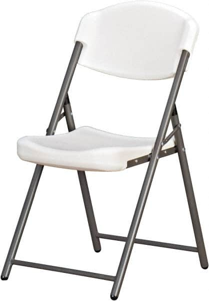 Ability One - 18-3/8" Wide x 5-1/4" Deep x 14-1/2" High, Plastic & Steel Standard Folding Chair - Platinum - Benchmark Tooling