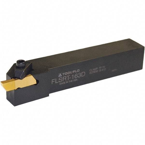 Tool-Flo - FLSRT, External, Right Hand, 0.44" Max Depth of Cut, Indexable Grooving Tool Holder - FLGT-3R Insert Compatibility, 1-1/4" Shank Height, 1-1/4" Shank Width, 6" OAL - Benchmark Tooling