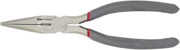 Clauss - 8" OAL, 2-7/8" Jaw Length x 7/8" Jaw Width, Long Nose Side Cutting Needle Nose Pliers - Needle Nose Jaw, Standard Head, Comfort Grip Handles - Benchmark Tooling