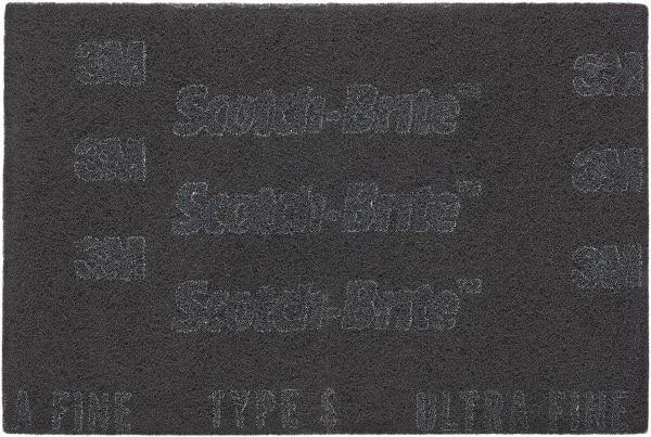 3M - Ultra Fine Grade, Silicon Carbide Hand Pad - Gray, 6" Wide x 9" Long, Nonwoven - Benchmark Tooling
