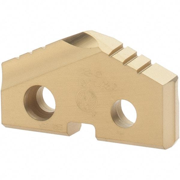 Allied Machine and Engineering - 28.5mm Diam x 3/16" Thick, Seat Code 2, 132° Included Angle Spade Drill Insert - TiN Coated, Cobalt, Grade Super Cobalt, Series T-A - Benchmark Tooling