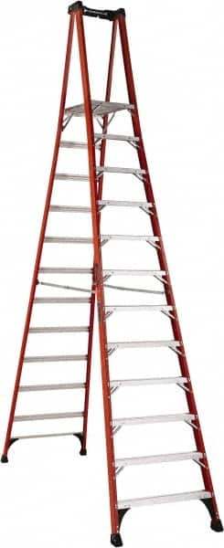 Louisville - 10 Steps, 10' High, Type IAA Rating, Fiberglass Platform Ladder - Benchmark Tooling