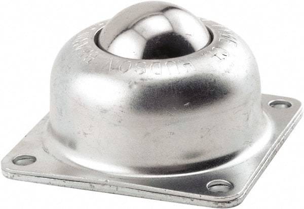 Hudson Bearing - 1-1/2 Inch Diameter, Square, Carbon Steel Ball Transfer - 1.8125 Inch Mount Height, 250 Lb. Capacity - Benchmark Tooling