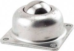 Hudson Bearing - 1-1/2 Inch Diameter, Square, Stainless Steel Ball Transfer - 1.1875 Inch Mount Height, 250 Lb. Capacity - Benchmark Tooling