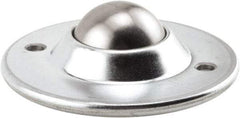 Hudson Bearing - 1-1/2 Inch Diameter, Round, Stainless Steel Ball Transfer - 3.6563 Inch Overall Diameter, 1.1406 Inch Mount Height, 200 Lb. Capacity - Benchmark Tooling