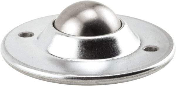Hudson Bearing - 1-1/2 Inch Diameter, Round, Carbon Steel Ball Transfer - 3.6563 Inch Overall Diameter, 1.1406 Inch Mount Height, 200 Lb. Capacity - Benchmark Tooling