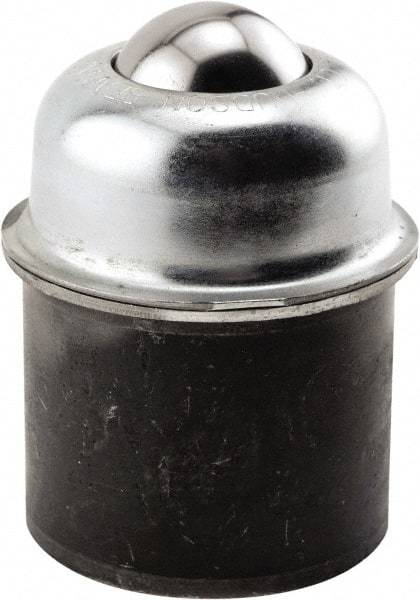 Hudson Bearing - 1-1/2 Inch Diameter, Round, Carbon Steel Ball Transfer - 3 Inch Overall Diameter, 1.8125 Inch Mount Height, 250 Lb. Capacity - Benchmark Tooling