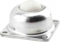 Hudson Bearing - 1-1/2 Inch Diameter, Square, Nylon Ball Transfer - 1.1875 Inch Mount Height, 250 Lb. Capacity - Benchmark Tooling