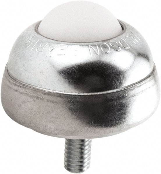 Hudson Bearing - 1 Inch Diameter, Round, Nylon Ball Transfer - 1-3/4 Inch Overall Diameter, 1-3/8 Inch Mount Height, 75 Lb. Capacity - Benchmark Tooling