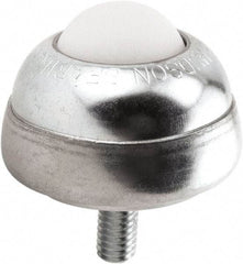 Hudson Bearing - 1 Inch Diameter, Round, Nylon Ball Transfer - 1-3/4 Inch Overall Diameter, 1-3/8 Inch Mount Height, 75 Lb. Capacity - Benchmark Tooling