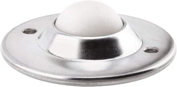 Hudson Bearing - 1-1/2 Inch Diameter, Round, Nylon Ball Transfer - 3.6563 Inch Overall Diameter, 1.1406 Inch Mount Height, 200 Lb. Capacity - Benchmark Tooling