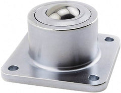 Hudson Bearing - 1.1875 Inch Diameter, Square, Stainless Steel Ball Transfer - 1.7813 Inch Mount Height, 750 Lb. Capacity - Benchmark Tooling