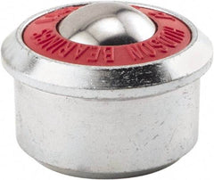 Hudson Bearing - 1.1875 Inch Diameter, Round, Stainless Steel Ball Transfer - 2 Inch Overall Diameter, 1/2 Inch Mount Height, 500 Lb. Capacity - Benchmark Tooling