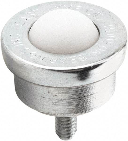 Hudson Bearing - 5/8 Inch Diameter, Round, Nylon Ball Transfer - 1.1875 Inch Overall Diameter, 0.8125 Inch Mount Height, 125 Lb. Capacity - Benchmark Tooling