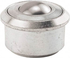 Hudson Bearing - 1.1875 Inch Diameter, Round, Stainless Steel Ball Transfer - 2 Inch Overall Diameter, 1/2 Inch Mount Height, 750 Lb. Capacity - Benchmark Tooling