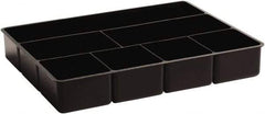 Rubbermaid - 7 Compartment, 15 Inch Wide x 11.73 Inch Deep x 2-1/2 Inch High, Drawer Organizer - Plastic, Black - Benchmark Tooling