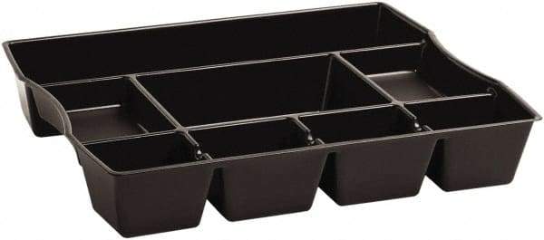 Rubbermaid - 8 Compartment, 14.86 Inch Wide x 11.88 Inch Deep x 2-1/2 Inch High, Drawer Organizer - Plastic, Black - Benchmark Tooling