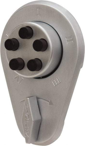 Kaba Access - 1-3/8 to 1-1/2" Door Thickness, Satin Chrome Finish, Push Button Deadbolt - Nonhanded Handling, Combination Override, Keyless Cylinder - Benchmark Tooling