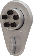 Kaba Access - 1-3/4 to 2-1/8" Door Thickness, Satin Chrome Finish, Push Button Deadbolt - Nonhanded Handling, Combination Override, Keyless Cylinder - Benchmark Tooling