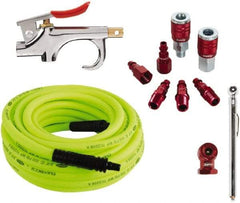 Legacy - 11 Piece Blow Gun & Hose Compressor Accessory Kit - 50' Hose, 3/8" Hose ID, 1/4" Fitting - Benchmark Tooling