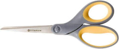 Ability One - 3" LOC, 8" OAL Titanium Scissors - Ambidextrous, Bent Handle, For Sticky Residues - Benchmark Tooling