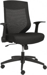 ALERA - 36-5/8 to 42-7/8" High Mid Back Chair - 26" Wide x 22-1/2" Deep, Fabric Mesh Seat, Black - Benchmark Tooling