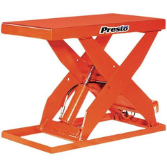 Presto Lifts - 2,000 Lb Capacity Hydraulic Scissor Lift - 7-1/4" to 43" Lift Height, 48" Platform Length x 24" Platform Width, 24" OAL - Benchmark Tooling