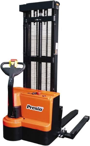Presto Lifts - 2,200 Lb Capacity, 125" Lift Height, Battery Operated Power Stocker Lift - Benchmark Tooling