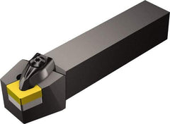 Sandvik Coromant - DCRN, Left Hand Cut, 15° Lead Angle, 1" Shank Height x 1" Shank Width, Negative Rake Indexable Turning Toolholder - 6" OAL, CNMG 16 06 12 Insert Compatibility, Series T-Max P - Benchmark Tooling