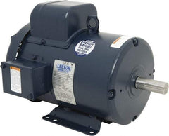 Leeson - 3 Max hp, 3,600 Max RPM, Capacitor Start Electric AC DC Motor - 115/230 V Input, Single Phase, 182T Frame, 1-1/8" Shaft Diam, Rigid Base Mount, TEFC Enclosure - Benchmark Tooling