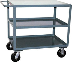 Jamco - 2,400 Lb Capacity, 24" Wide x 48" Long x 36" High Heavy Duty Service Cart - 3 Shelf, Steel - Benchmark Tooling