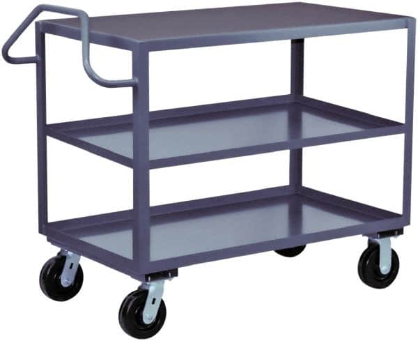Jamco - 2,400 Lb Capacity, 24" Wide x 30" Long x 36" High Heavy Duty Service Cart - 3 Shelf, Steel - Benchmark Tooling