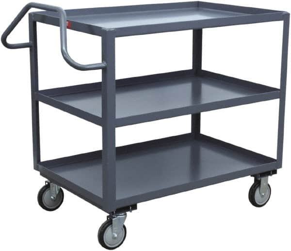 Jamco - 1,200 Lb Capacity, 48" Wide x 24" Long x 43" High Service Cart - 3 Shelf, Steel - Benchmark Tooling