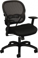 Basyx - 41-3/4" High Mid Back Chair - 27-3/8" Wide x 26-3/8" Deep, Padded Mesh Seat, Black - Benchmark Tooling