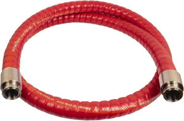 Continental ContiTech - 1" Inside x 1.52" Outside Diam, 220°F, Tri-Clovers Food & Beverage Hose - 2" Bend Radius, Red, 25' Long, 250 Max psi, 29 Vacuum Rating - Benchmark Tooling