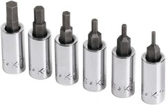 SK - 6 Piece 1/4" Drive Metric Hex Bit Socket Set - 2 to 6mm Hex - Benchmark Tooling