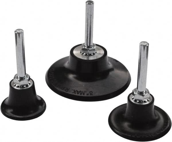 Value Collection - 3" Diam Quick-Change Type P Disc Backing Pad - 1/4" Shank Diam, Medium Density, 20,000 RPM, Roloc TP Compatible - Benchmark Tooling