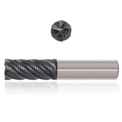 ‎1″ Dia. × 1″ Shank × 1-1/2″ DOC × 4″ OAL, Varianta Supral, 6 Flute, 40° Helix, Straight, External, Bullnose, Solid End Mill - Exact Industrial Supply