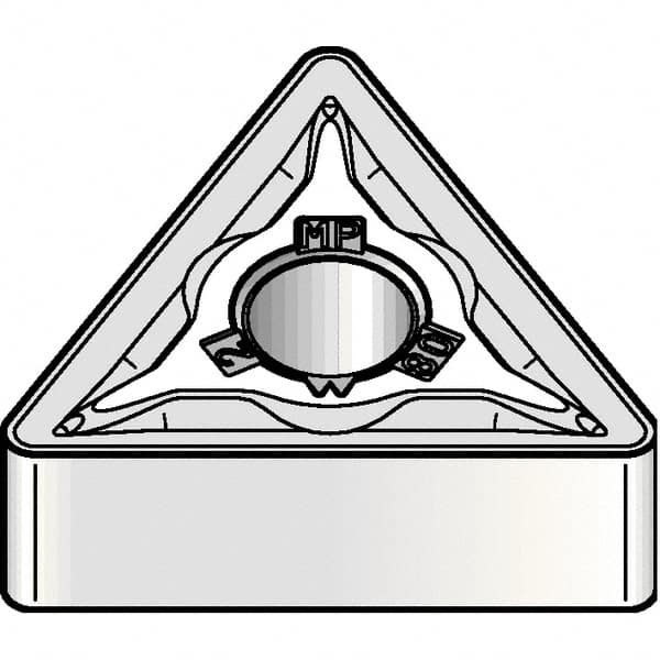 Kennametal - TNMG432 MP Grade KCP10B Carbide Turning Insert - TiCN/Al2O3/TiOCN Finish, 60° Triangle, 1/2" Inscr Circle, 3/16" Thick, 1/32" Corner Radius - Benchmark Tooling
