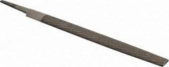 PFERD - 8" Long, Second Cut, Half Round American-Pattern File - Double Cut, 0.22" Overall Thickness, Tang - Benchmark Tooling