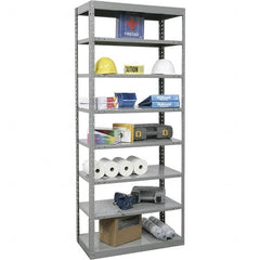 Hallowell - 8 Shelf Starter Heavy-Duty Open Steel Shelving - 400 Lb Capacity, 48" Wide x 87" High x 12" Deep, Gray - Benchmark Tooling